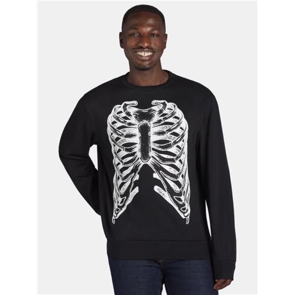 NWT 🎃 Halloween Sweatshirt Skeleton Ribs X-Ray Print, Men's Sizes XS - 3XL - Picture 2 of 5